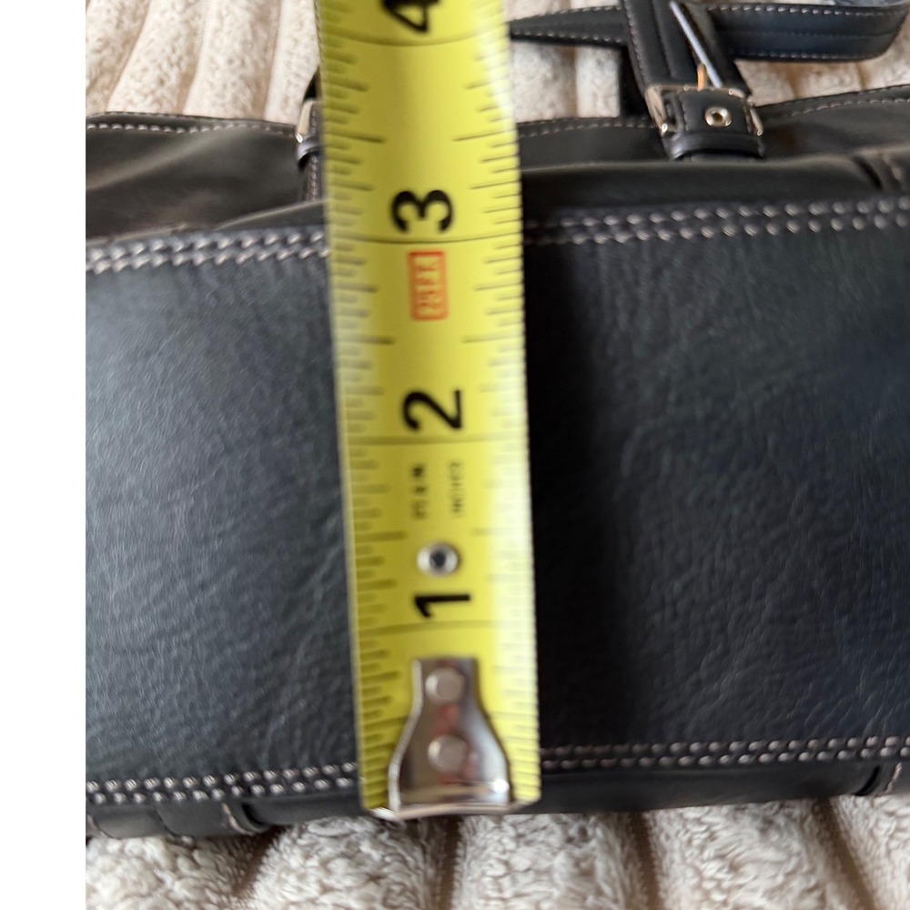 Coach Hampton Vintage Black Leather Tote Bag Buckle Shoulder Bag F11201 - Picture 9 of 14